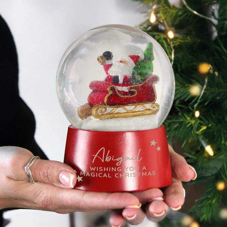 Personalised Musical Santa Christmas Globe