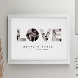 Personalised LOVE Photo Print White Poster Frame