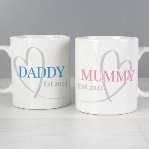Personalised Mummy & Daddy Ceramic Mug Set
