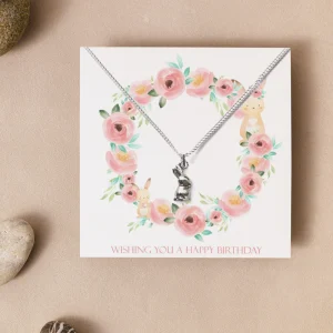 Happy Birthday Bunny Necklace & Gift Card