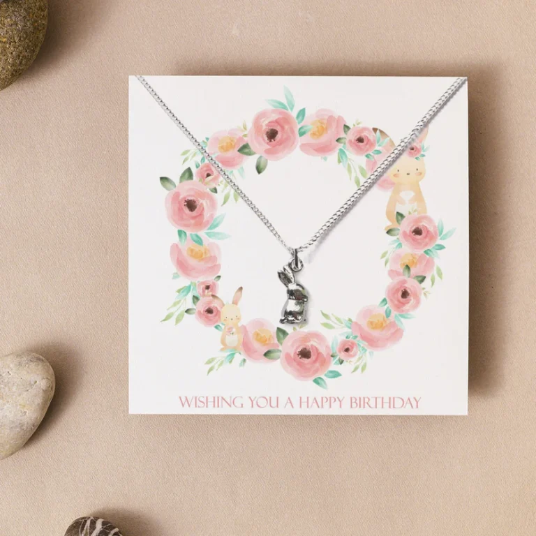 Happy Birthday Bunny Necklace & Gift Card