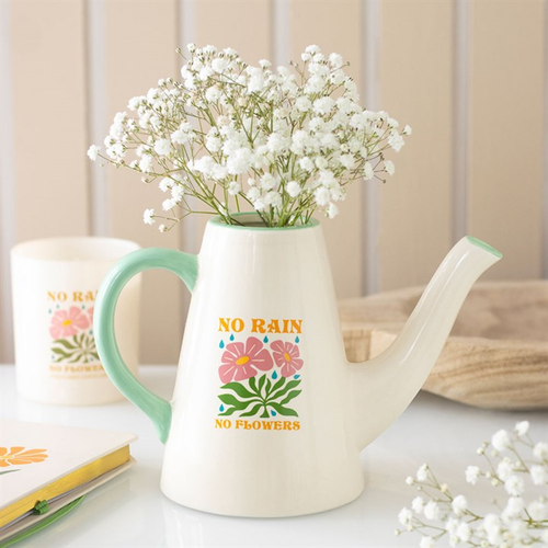 No Rain, No Flowers Ceramic Watering Can