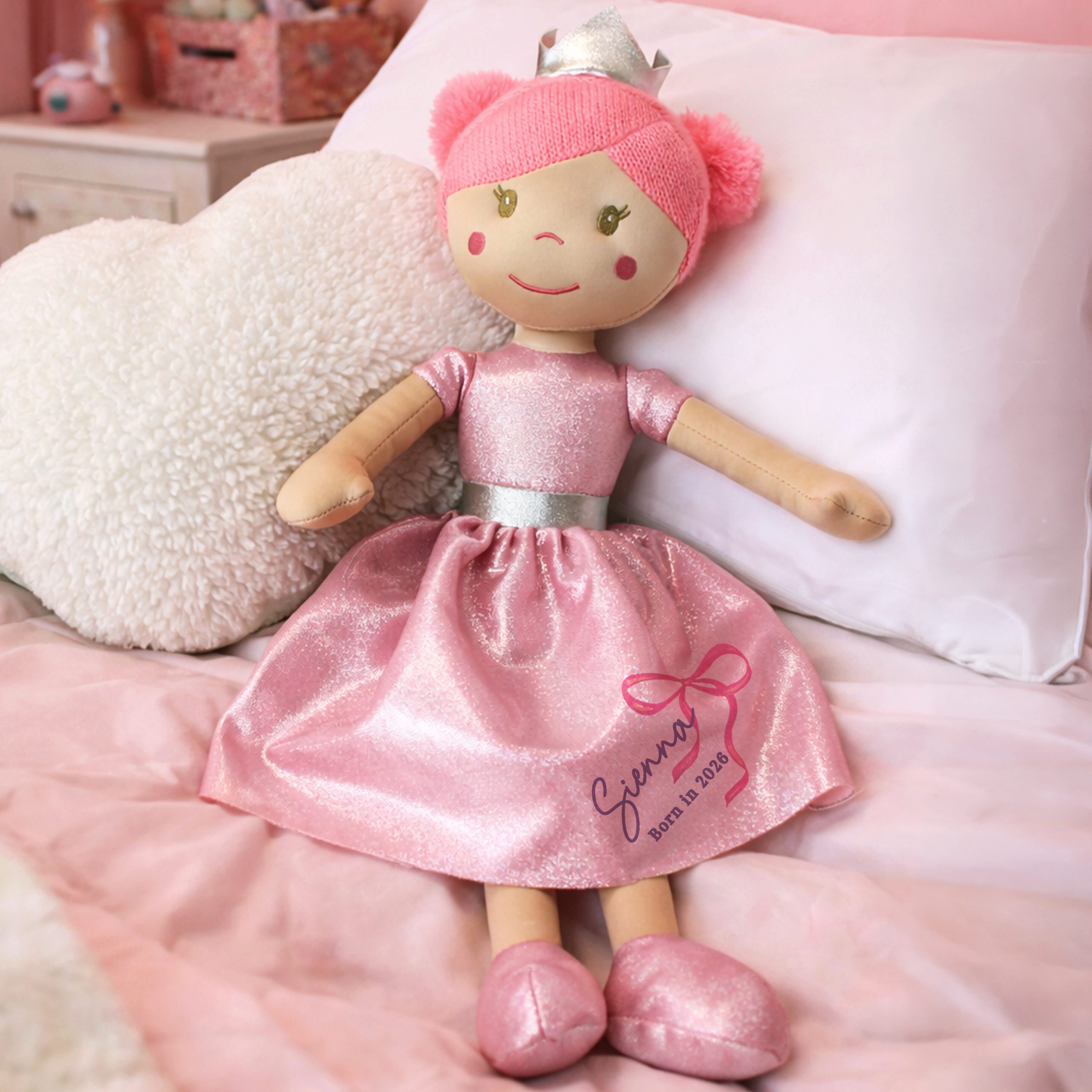 Personalised Bow Princess Rag Doll Personalised Bow Princess Rag Doll