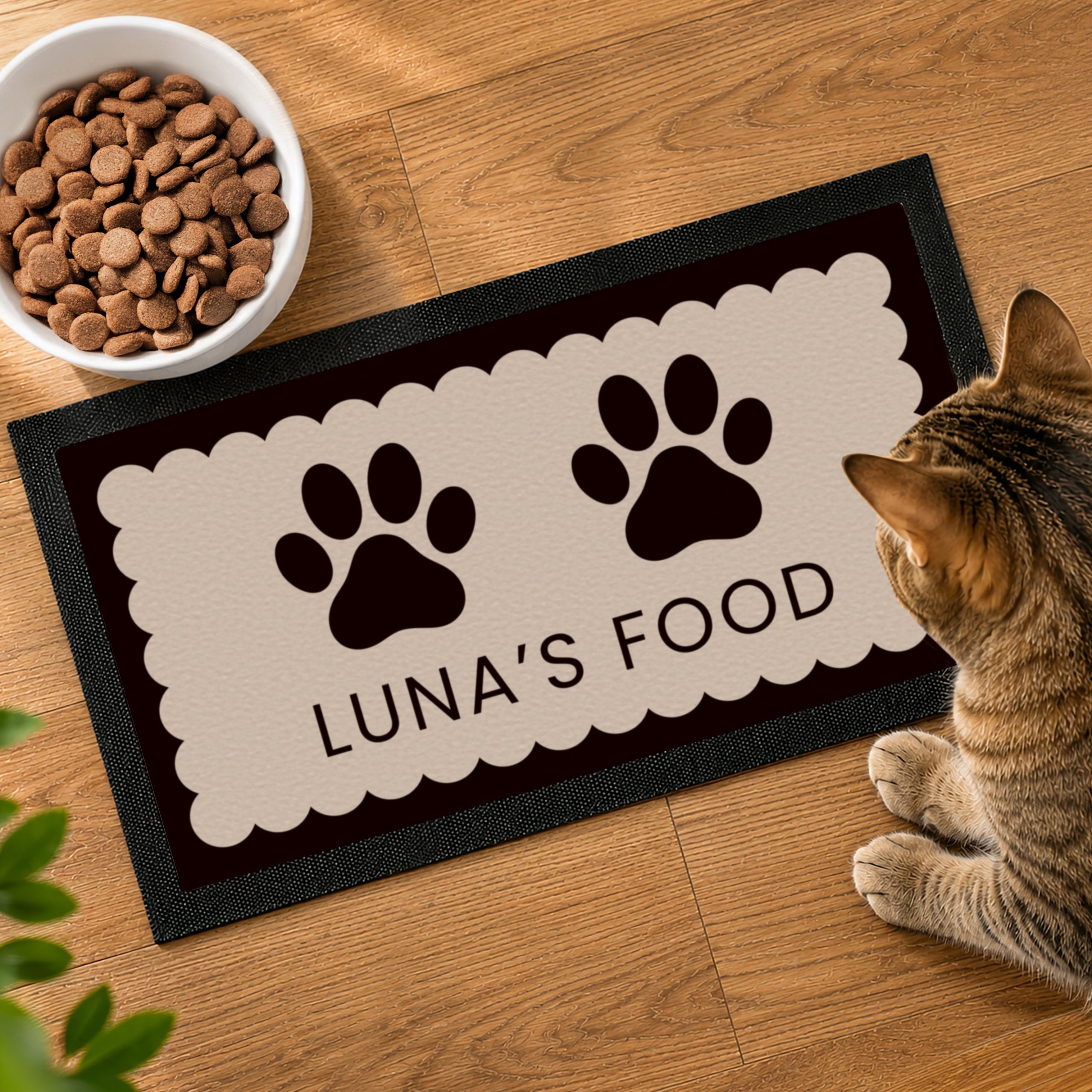 Personalised Paw Prints Pet Bowl Mat Personalised Paw Prints Pet Bowl Mat