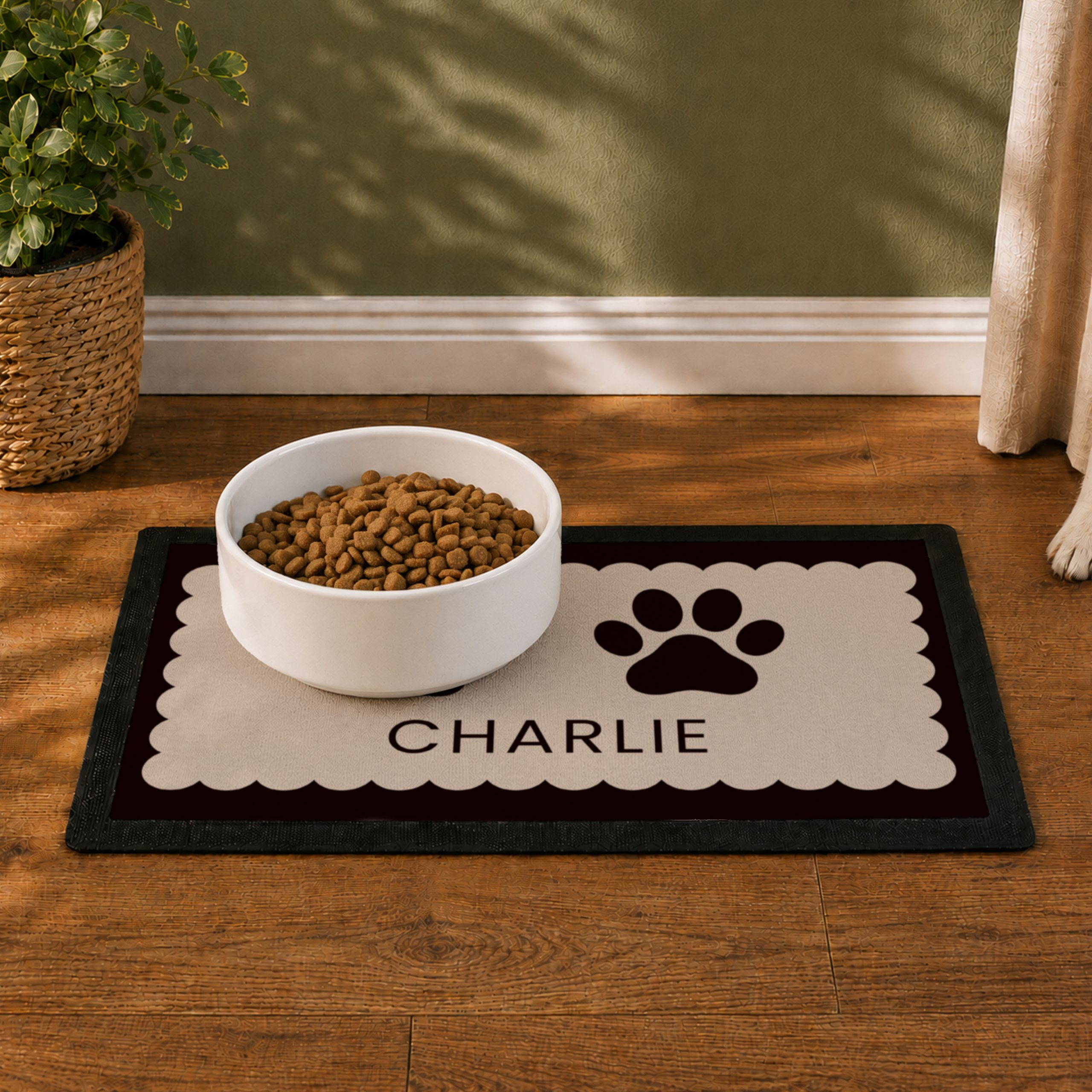 Personalised Paw Prints Pet Bowl Mat Personalised Paw Prints Pet Bowl Mat