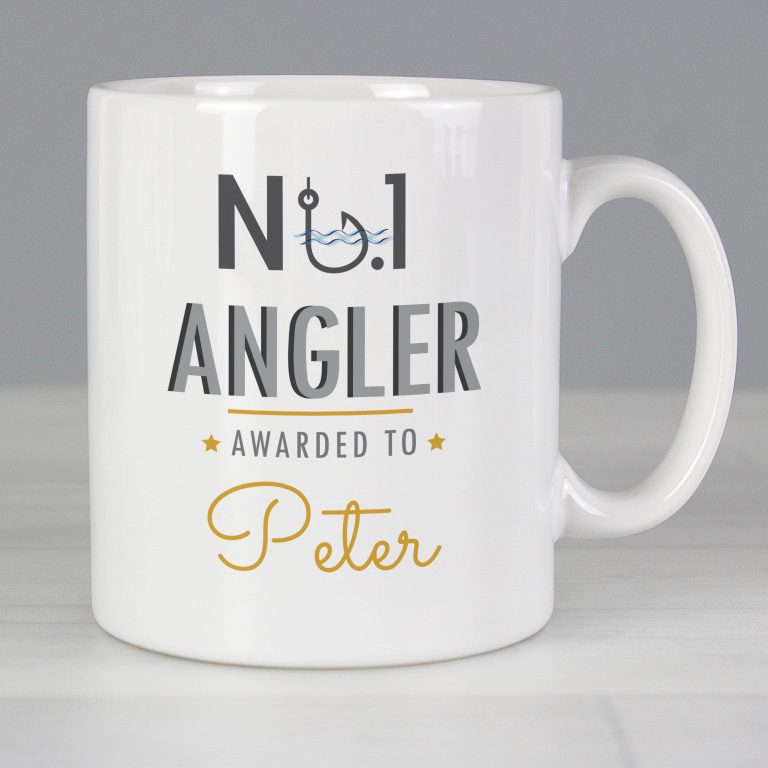 Personalised No.1 Angler Fishing Ceramic Mug