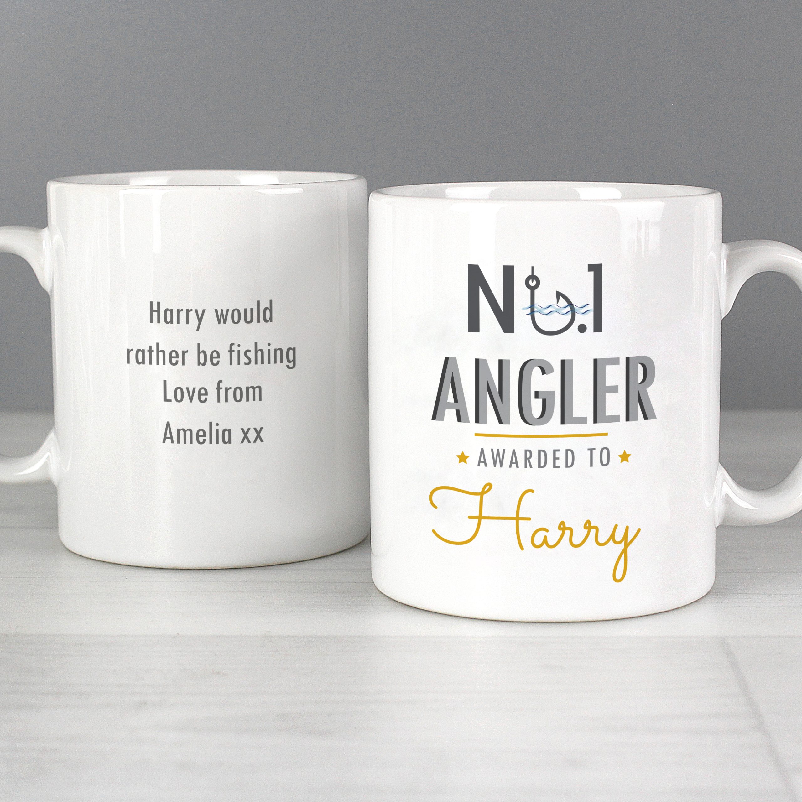 Personalised No.1 Angler Fishing Ceramic Mug Personalised No.1 Angler Fishing Ceramic Mug