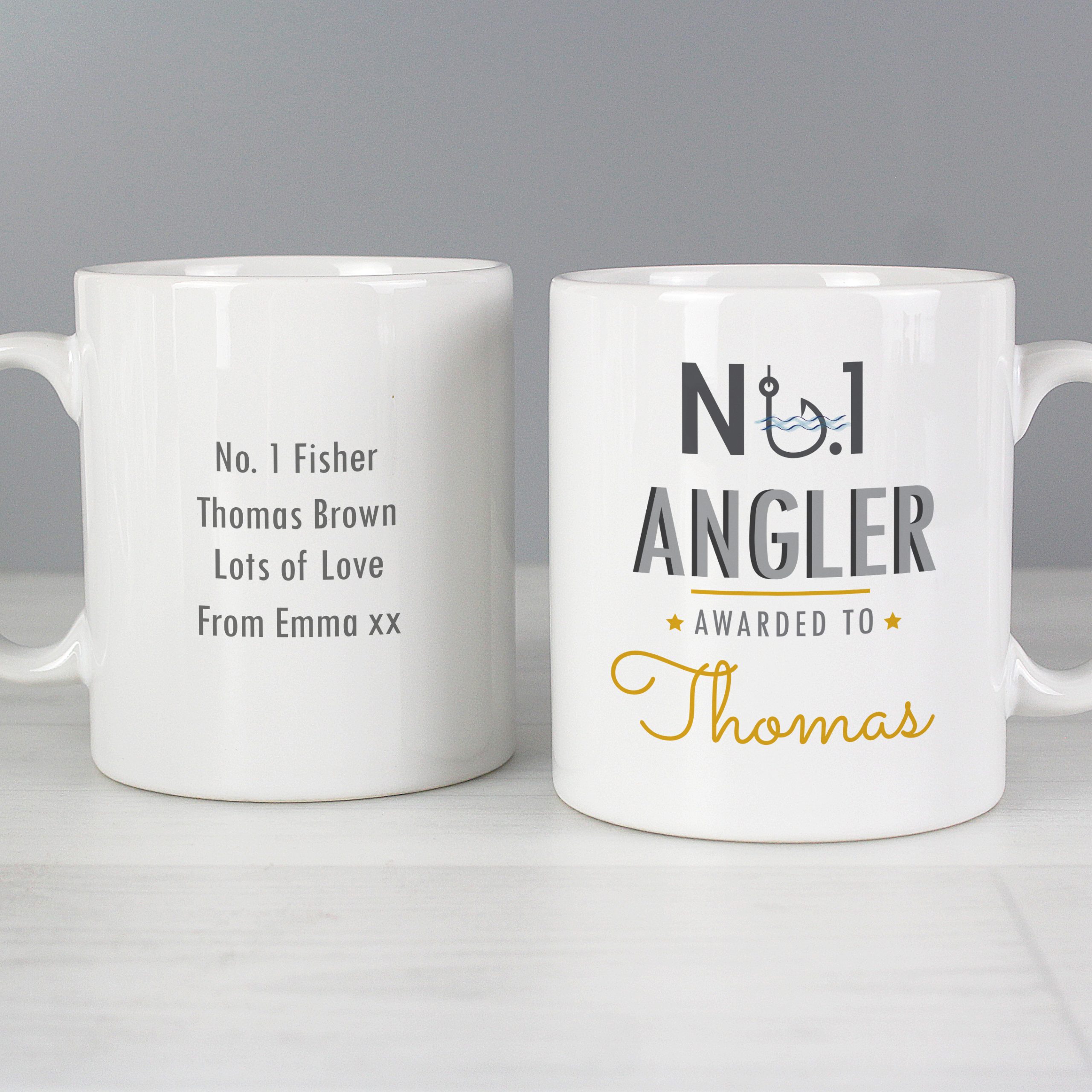 Personalised No.1 Angler Fishing Ceramic Mug Personalised No.1 Angler Fishing Ceramic Mug