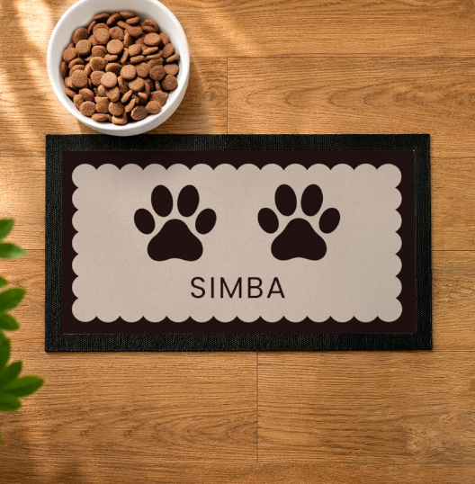 Personalised Paw Prints Pet Bowl Mat Personalised Paw Prints Pet Bowl Mat