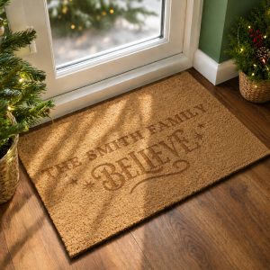 Personalised We Believe Rectangle Indoor Doormat