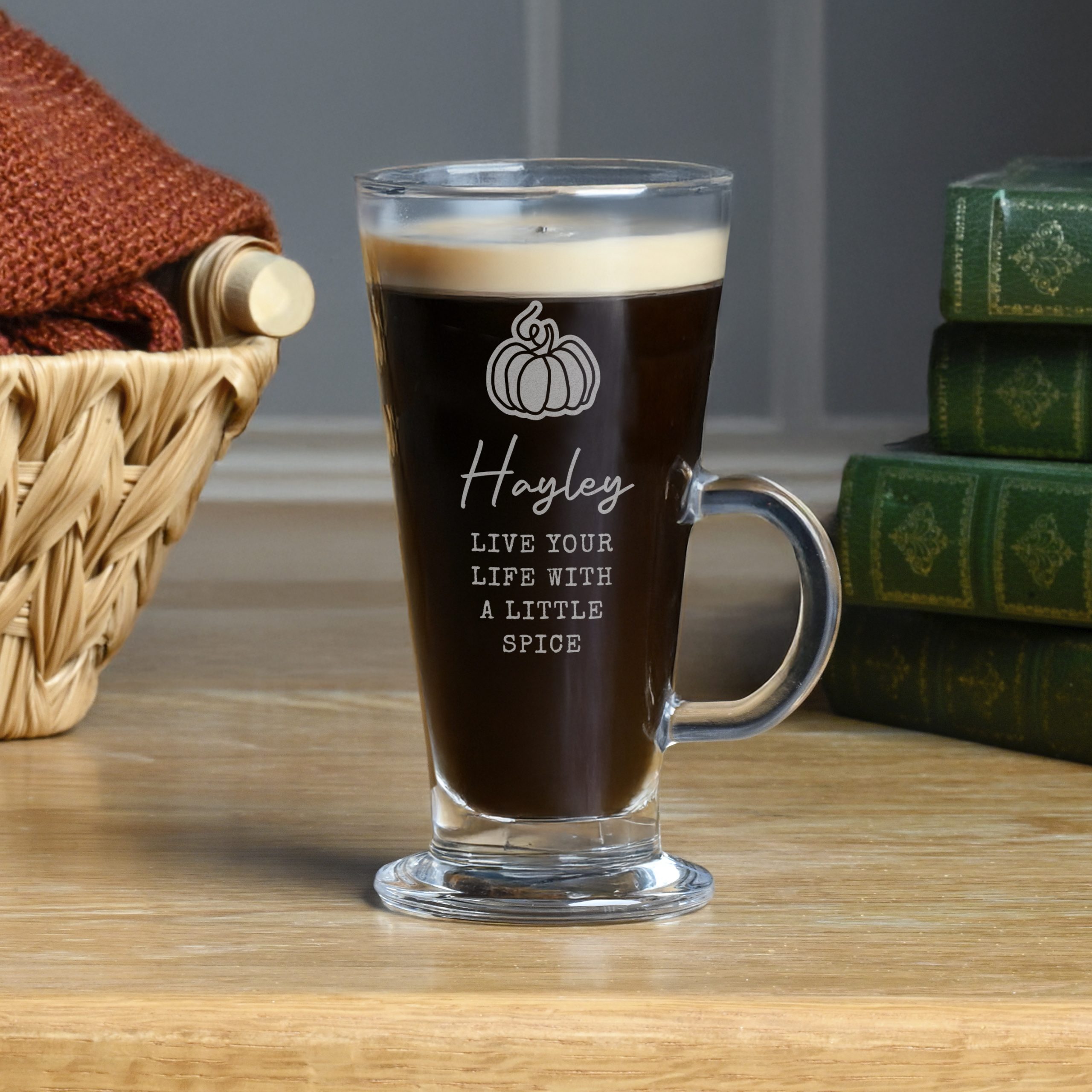 Personalised Pumpkin Latte Glass
